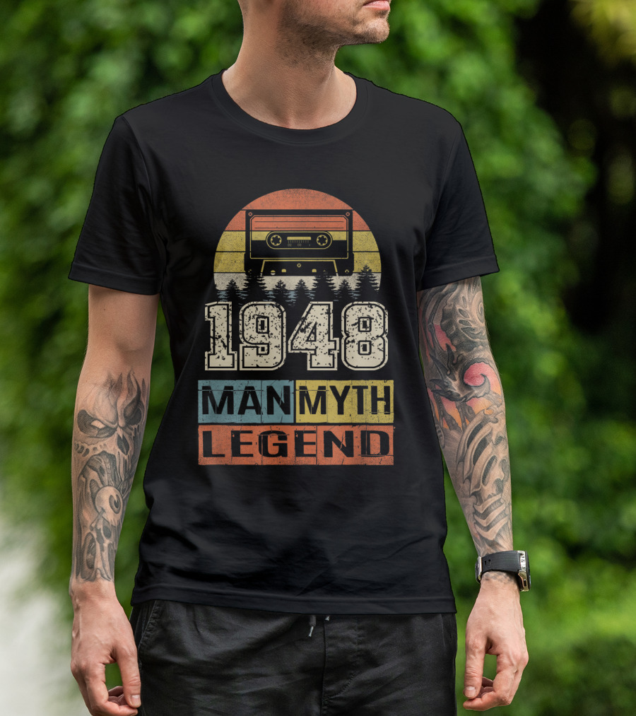 1948 Vintage Man Myth Legend Cassette Tape Forest Retro T-Shirt