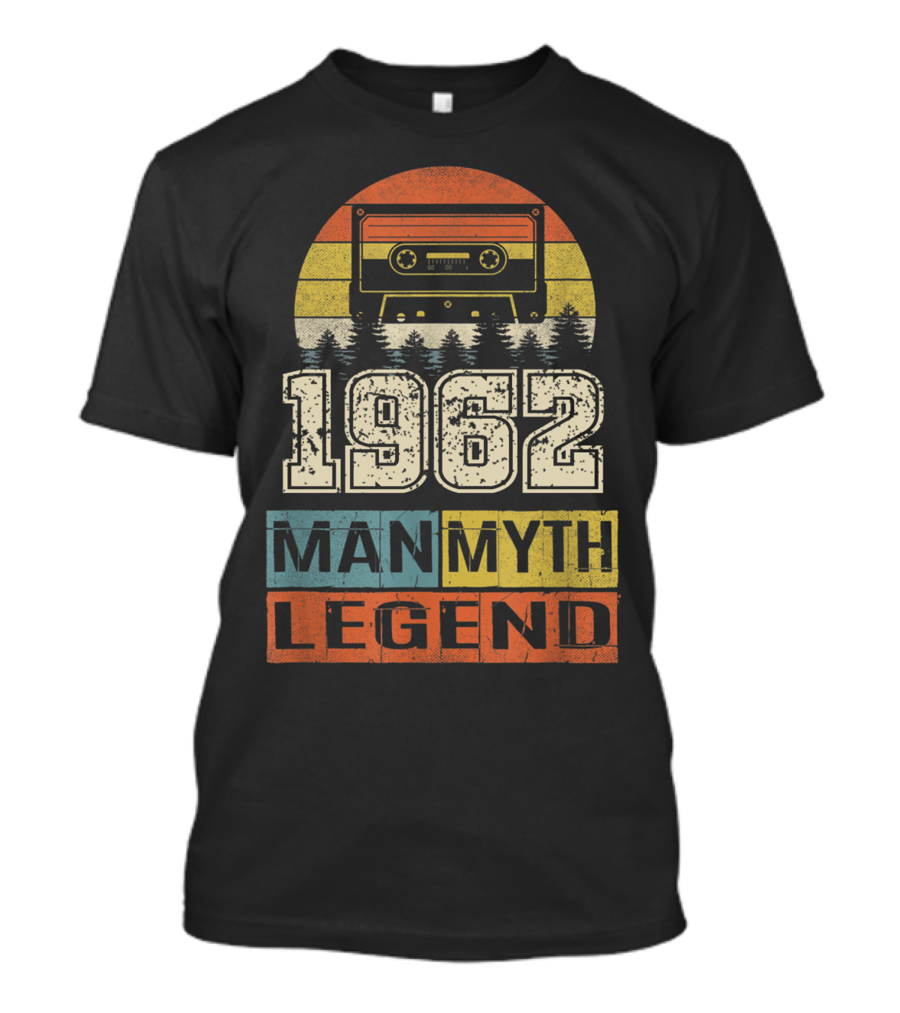 1962 Vintage Cassette Man Myth Legend Retro Sunset T-Shirt