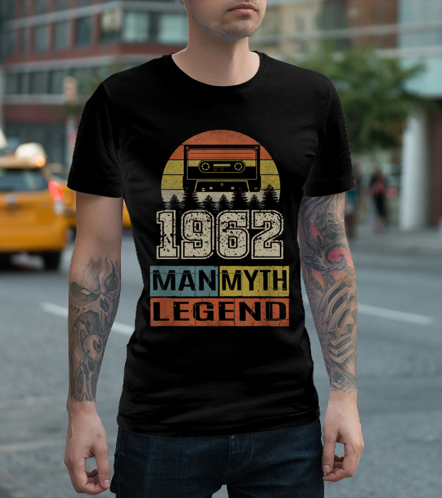 1962 Vintage Cassette Man Myth Legend Retro Sunset T-Shirt