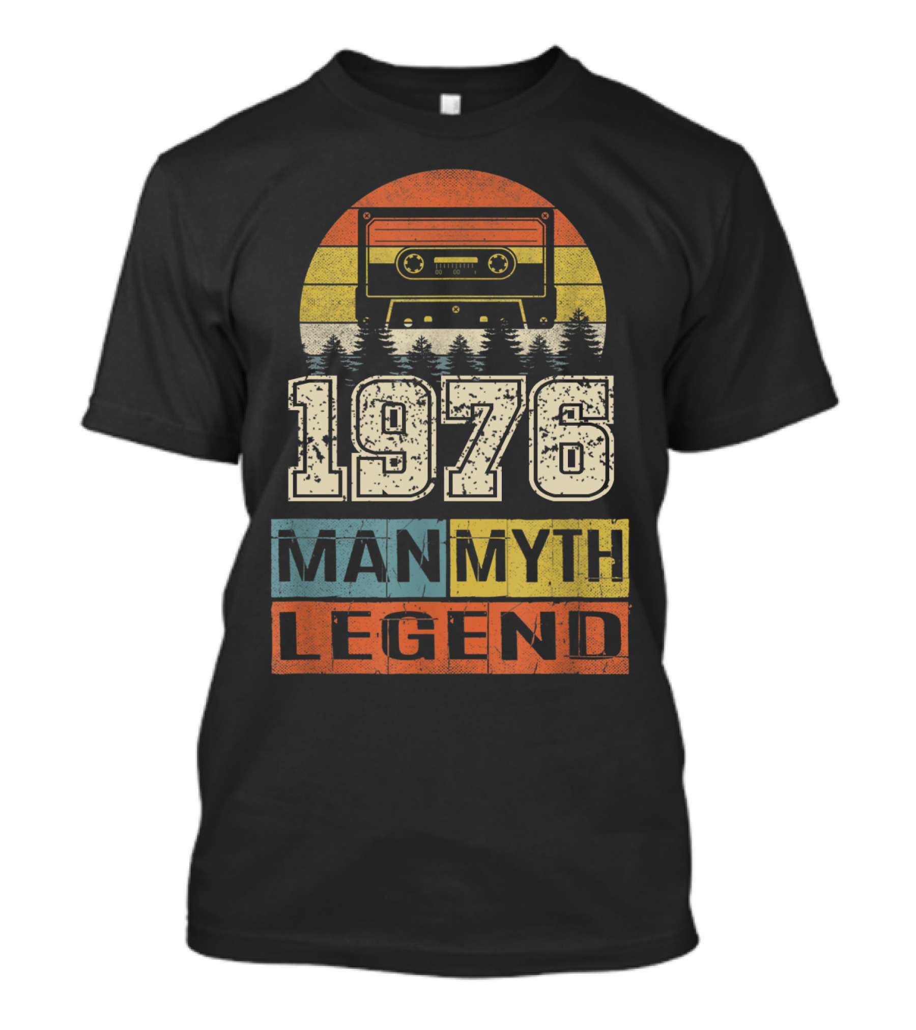1976 Vintage Cassette Man Myth Legend Retro Sunset T-Shirt