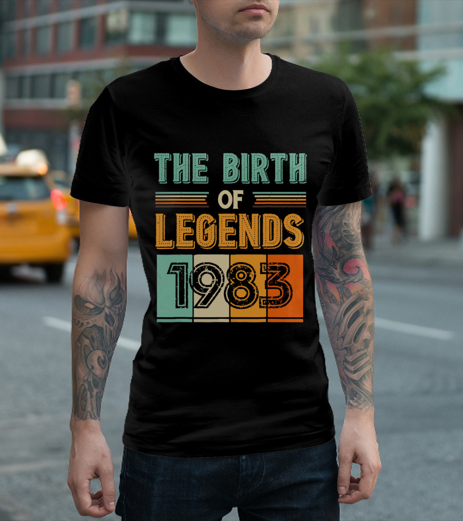 The Birth Of Legends 1983 Vintage Retro Typography T-Shirt