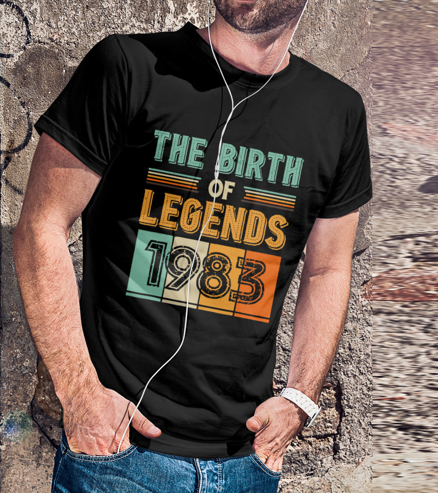The Birth Of Legends 1983 Vintage Retro Typography T-Shirt
