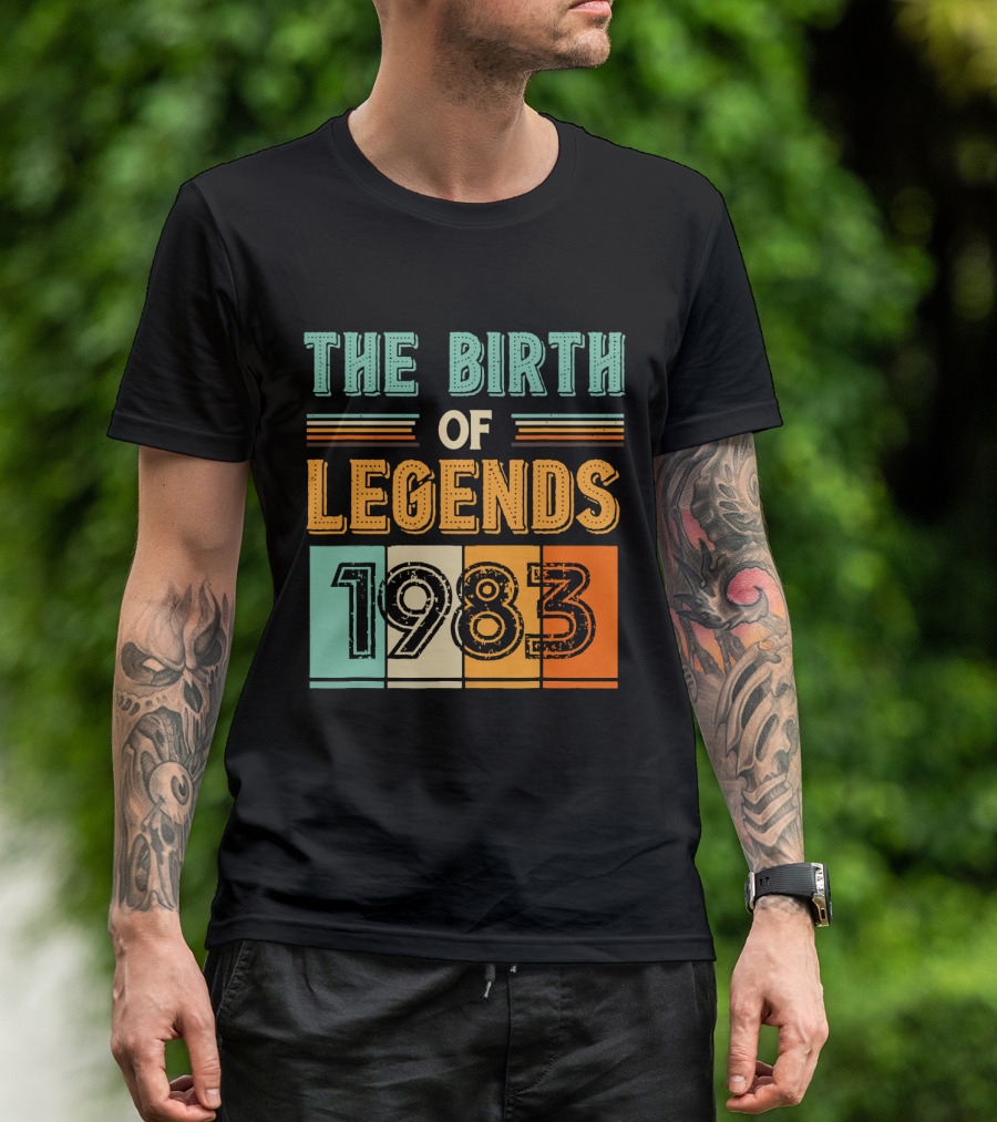 The Birth Of Legends 1983 Vintage Retro Typography T-Shirt