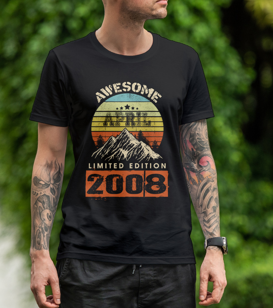 Awesome April 2008 Vintage Mountain Sunset T-Shirt