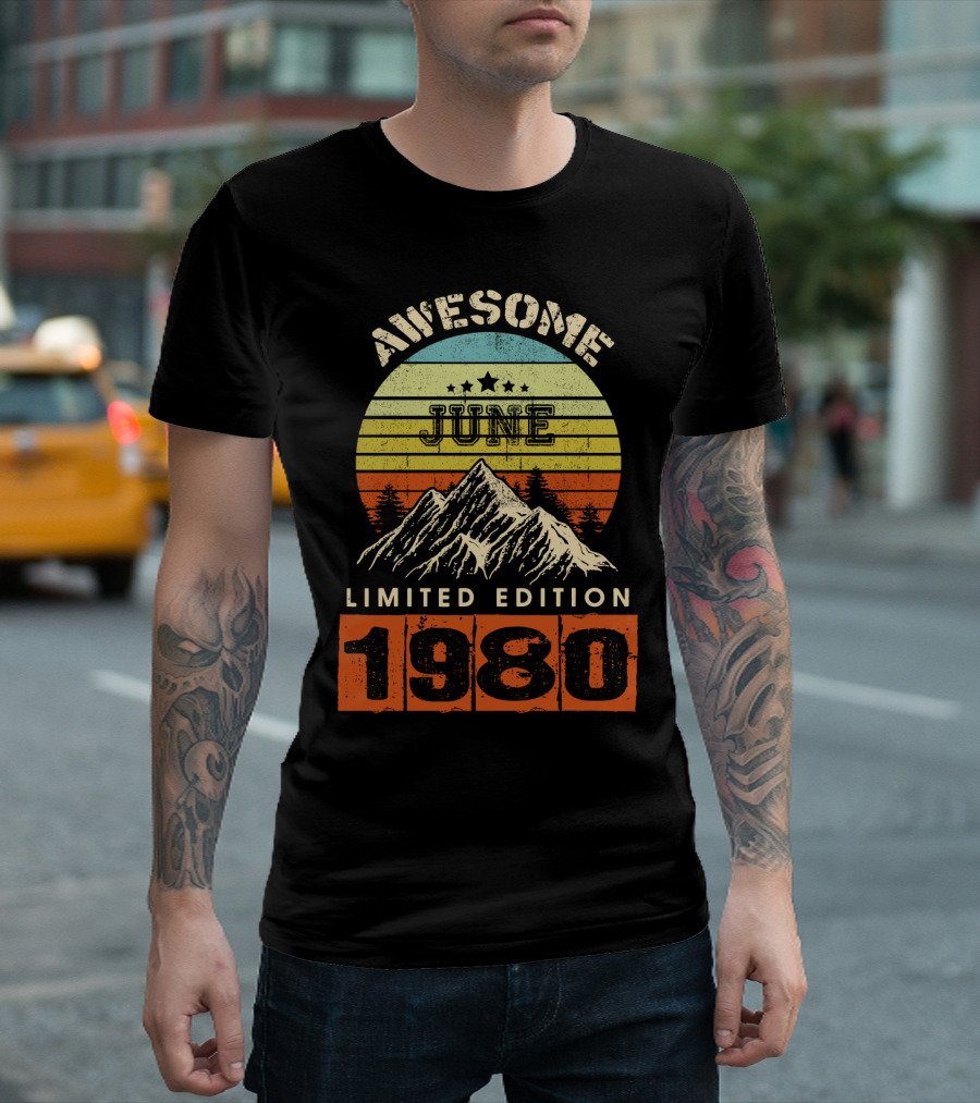 Awesome June 1980 Vintage Mountain Stars T-Shirt