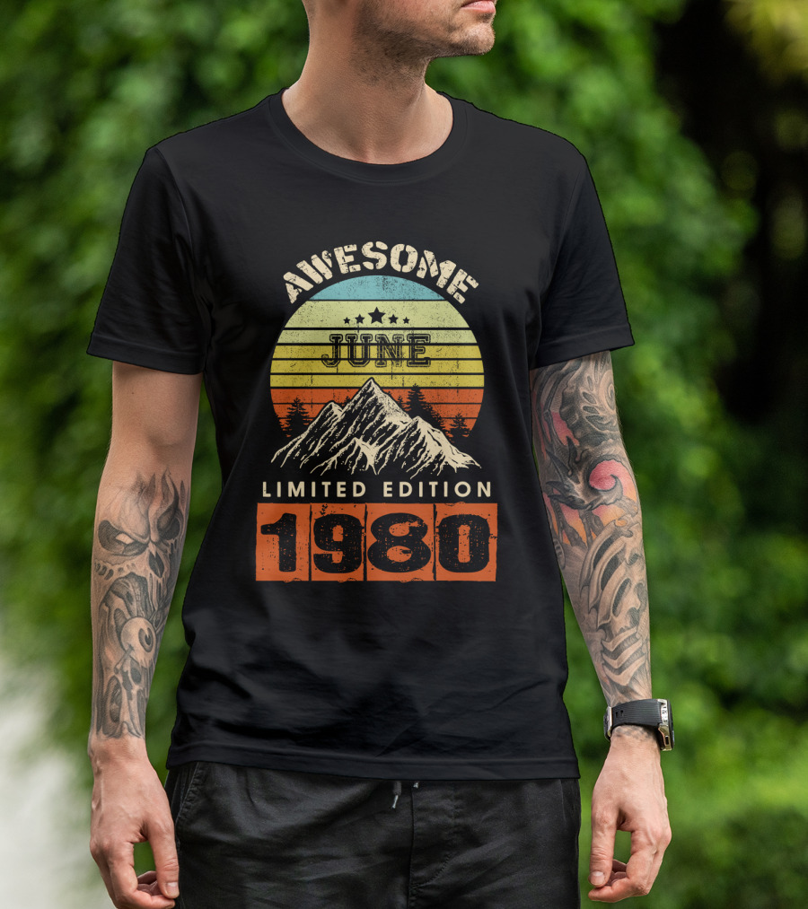 Awesome June 1980 Vintage Mountain Stars T-Shirt