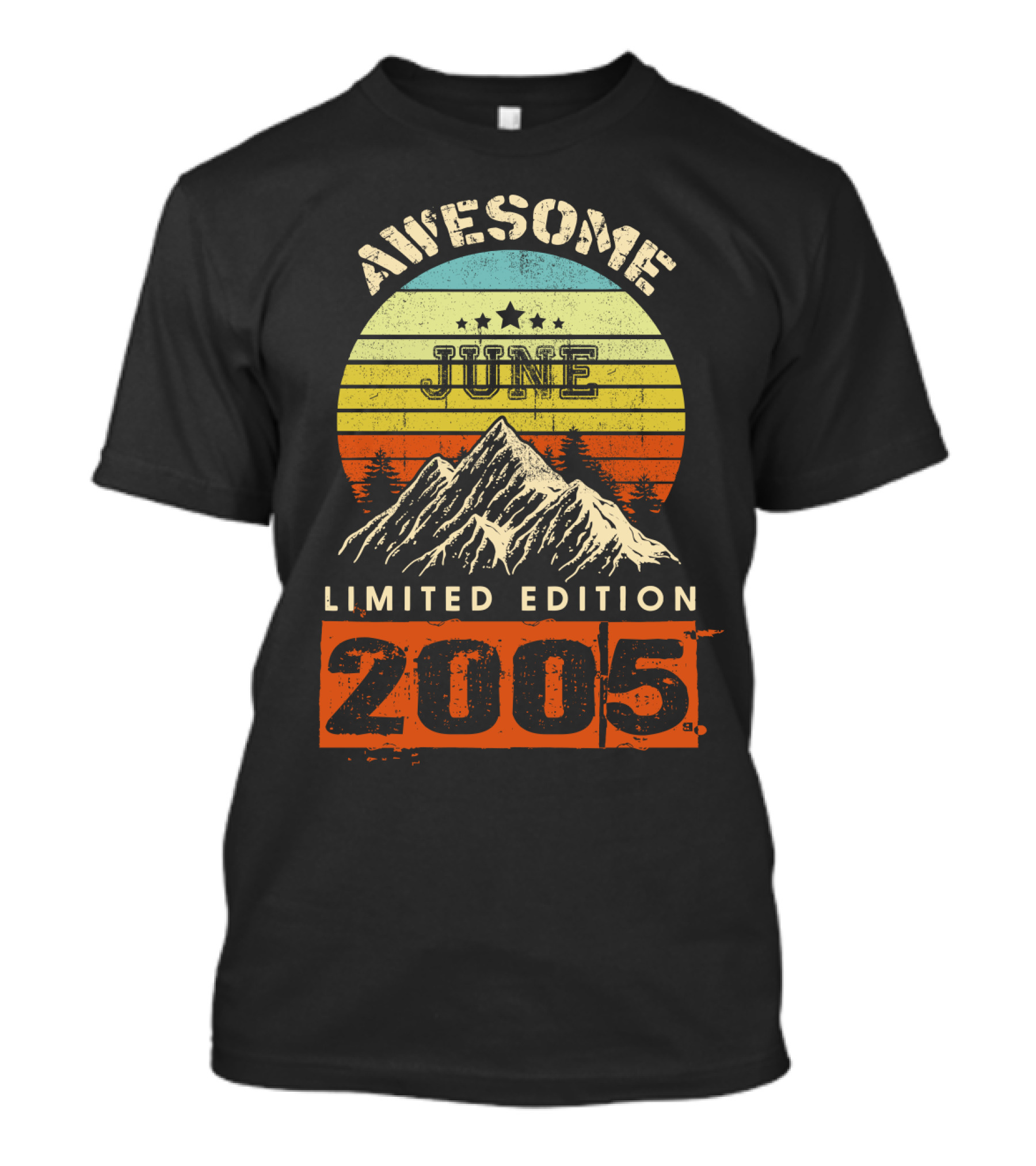 Awesome June 2005 Vintage Mountain Sunset T-Shirt