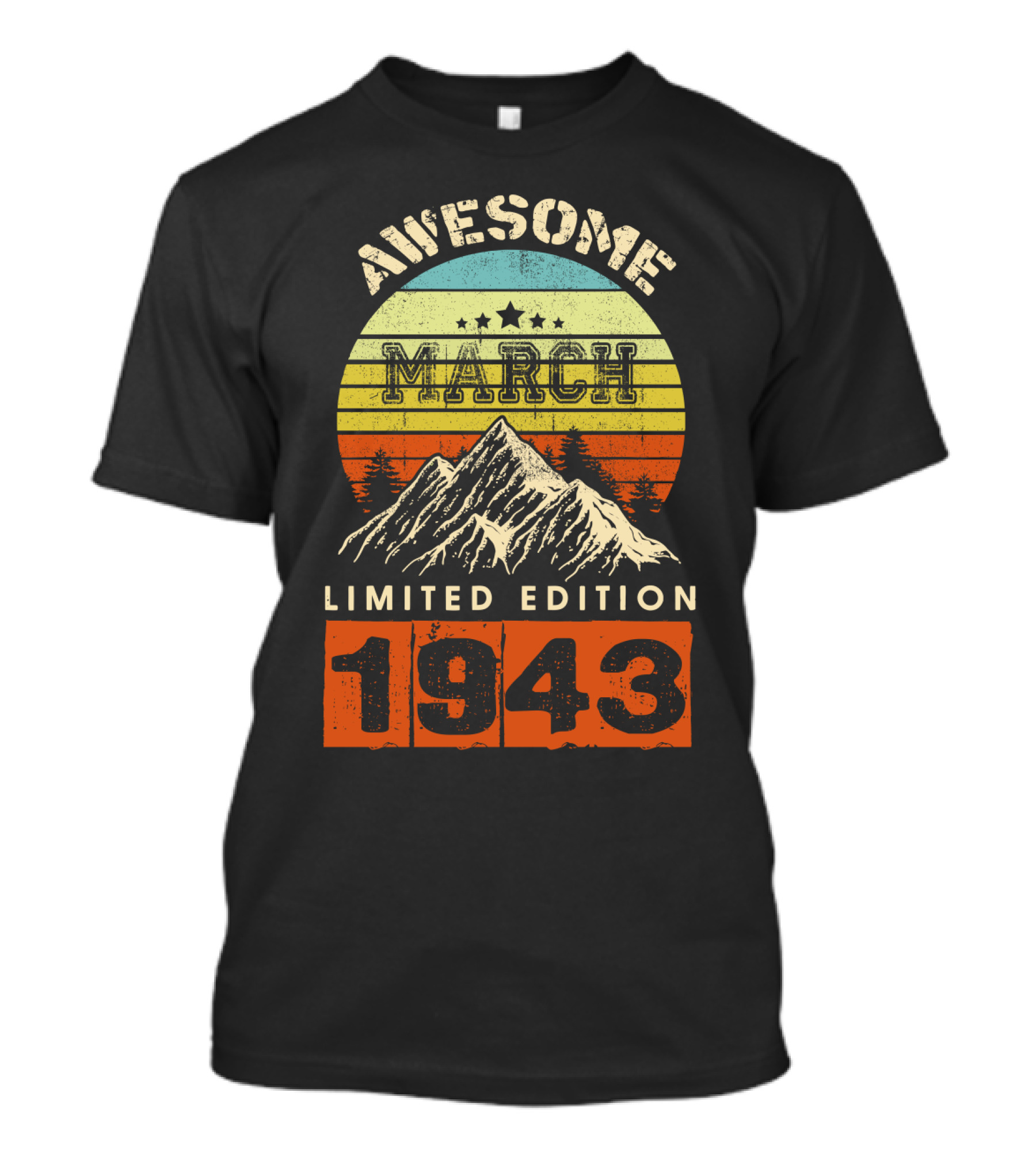 Awesome March 1943 Vintage Mountain T-Shirt