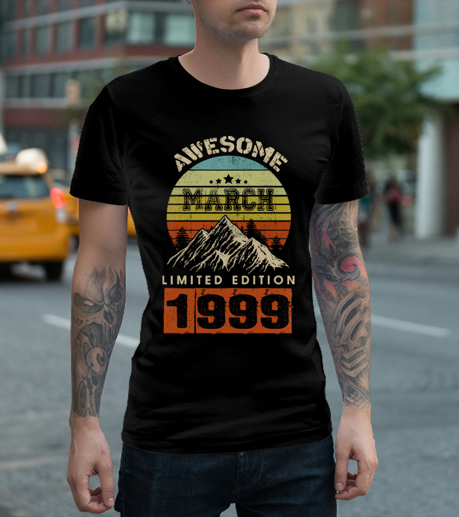 Awesome March 1999 Vintage Birthday T-Shirt