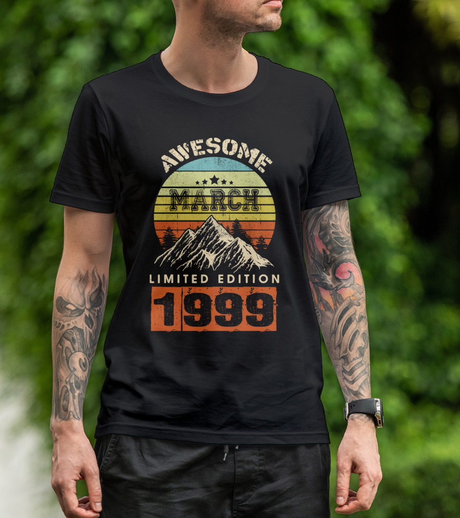 Awesome March 1999 Vintage Birthday T-Shirt