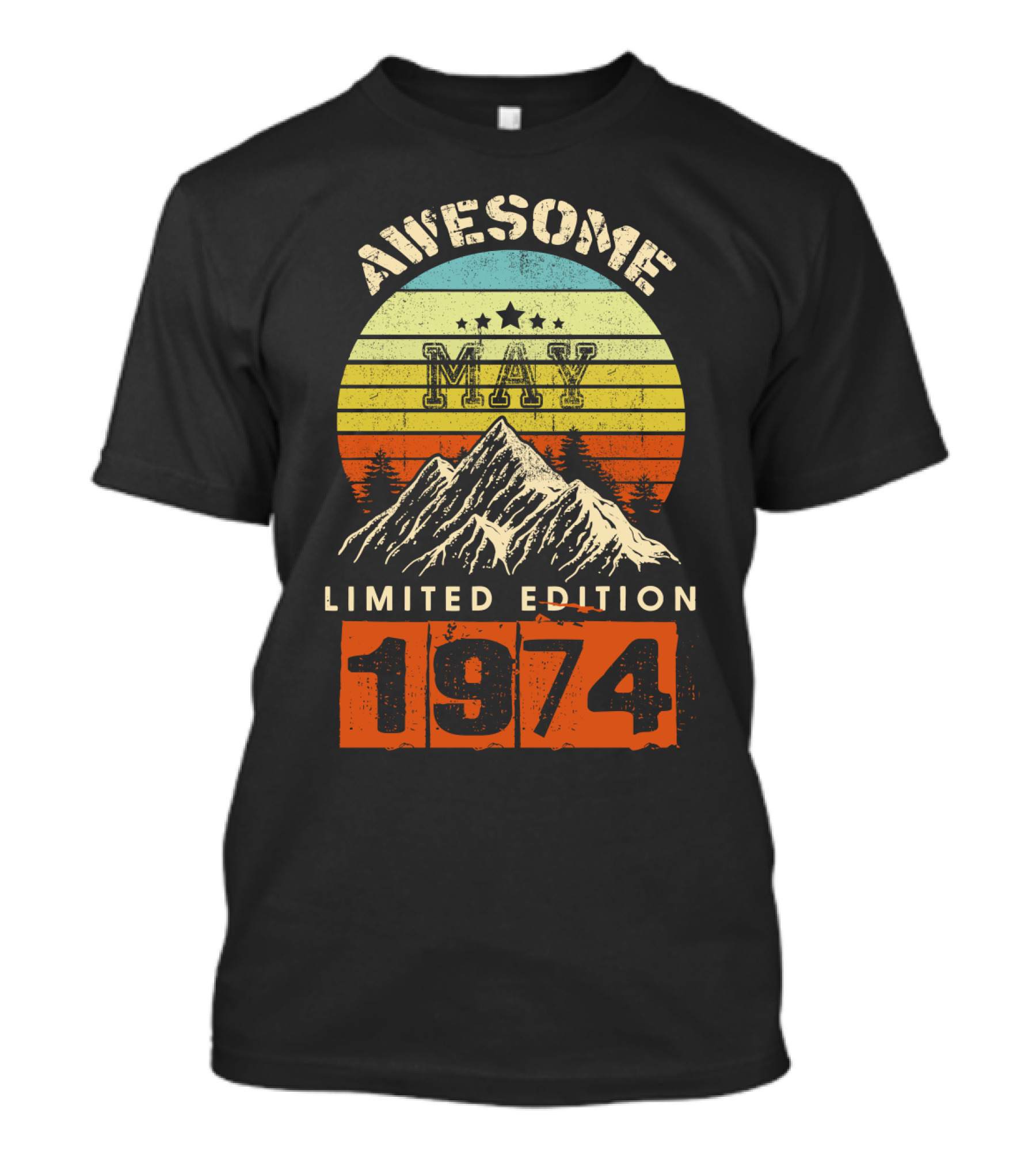 Awesome May 1974 Vintage Mountain Sunset T-Shirt