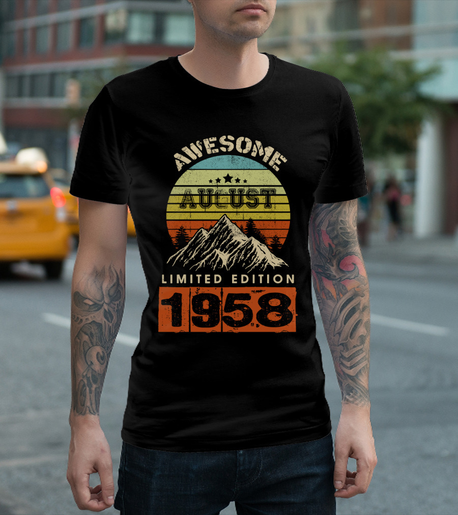 Awesome August 1958 Vintage Birthday T-Shirt