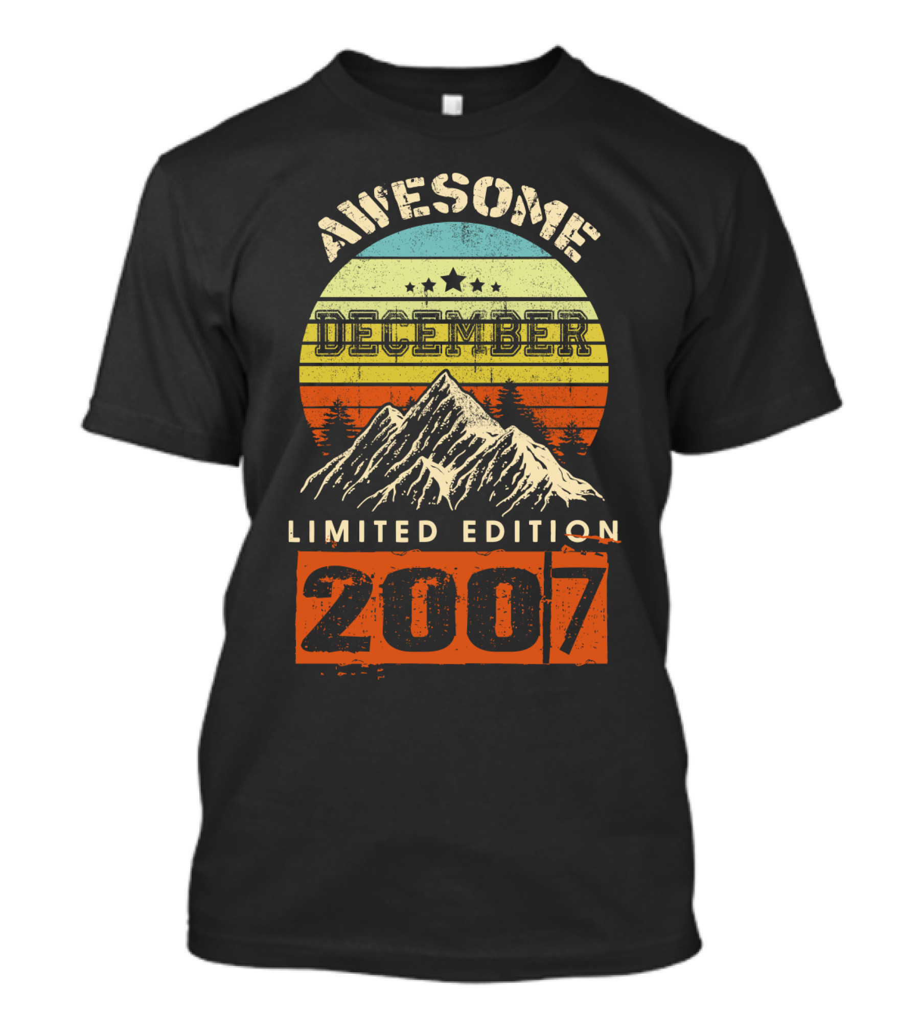 Awesome December 2007 Retro Mountain Sunset T-Shirt