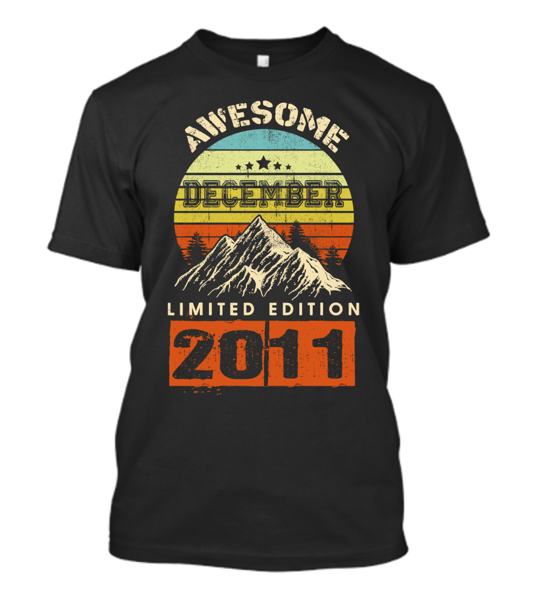 Awesome Vintage December 2011 Mountain Sunset T-Shirt