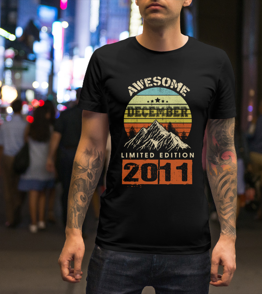Awesome Vintage December 2011 Mountain Sunset T-Shirt