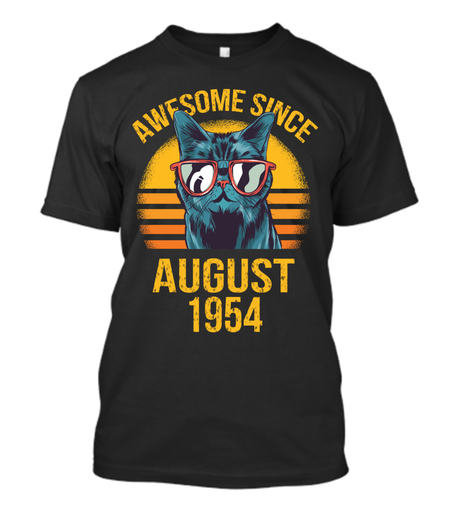 Awesome Cat Dad Since August 1954 T-Shirt