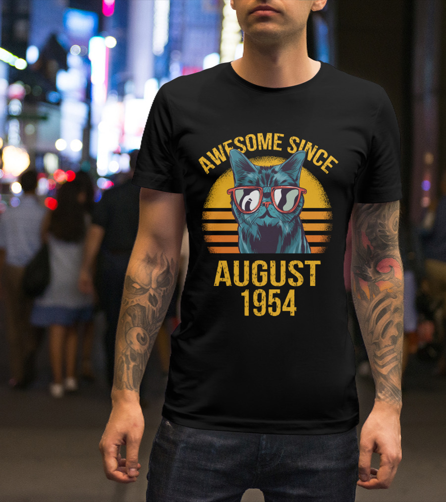 Awesome Cat Dad Since August 1954 T-Shirt