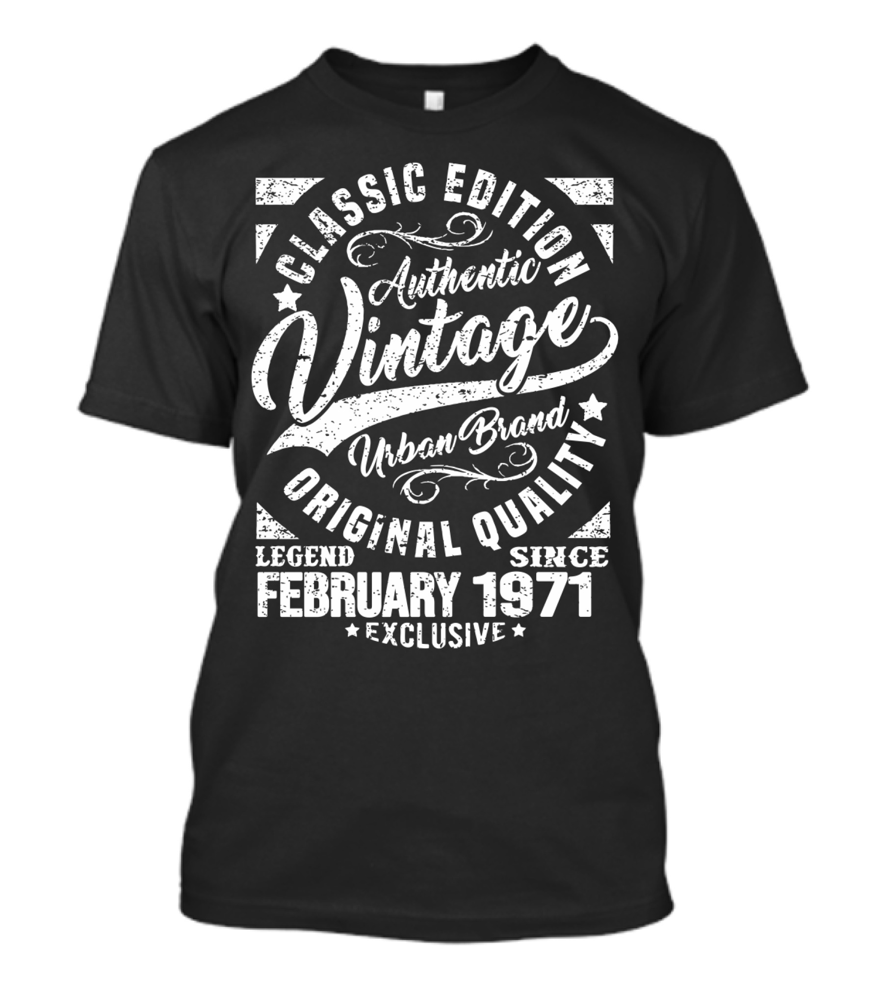 Classic Edition Authentic Vintage Urban Brand Original Quality Legend Since February 1971 Exclusive T-Shirt