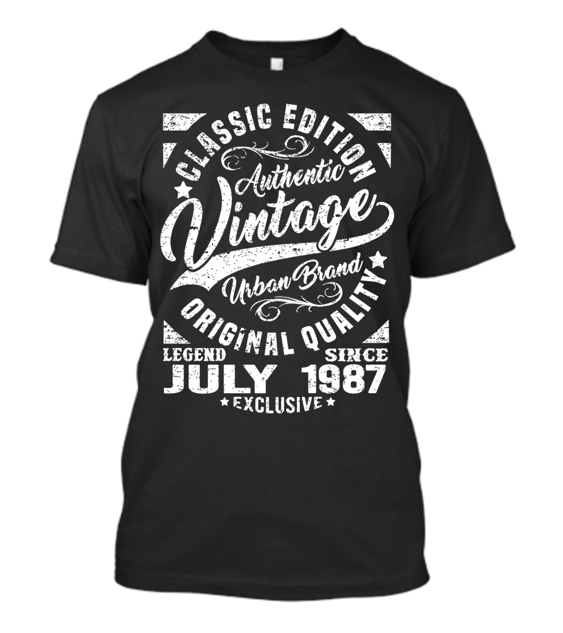 Classic Edition Authentic Vintage Urban Brand Legend Original Quality Since July 1987 Exclusive T-Shirt
