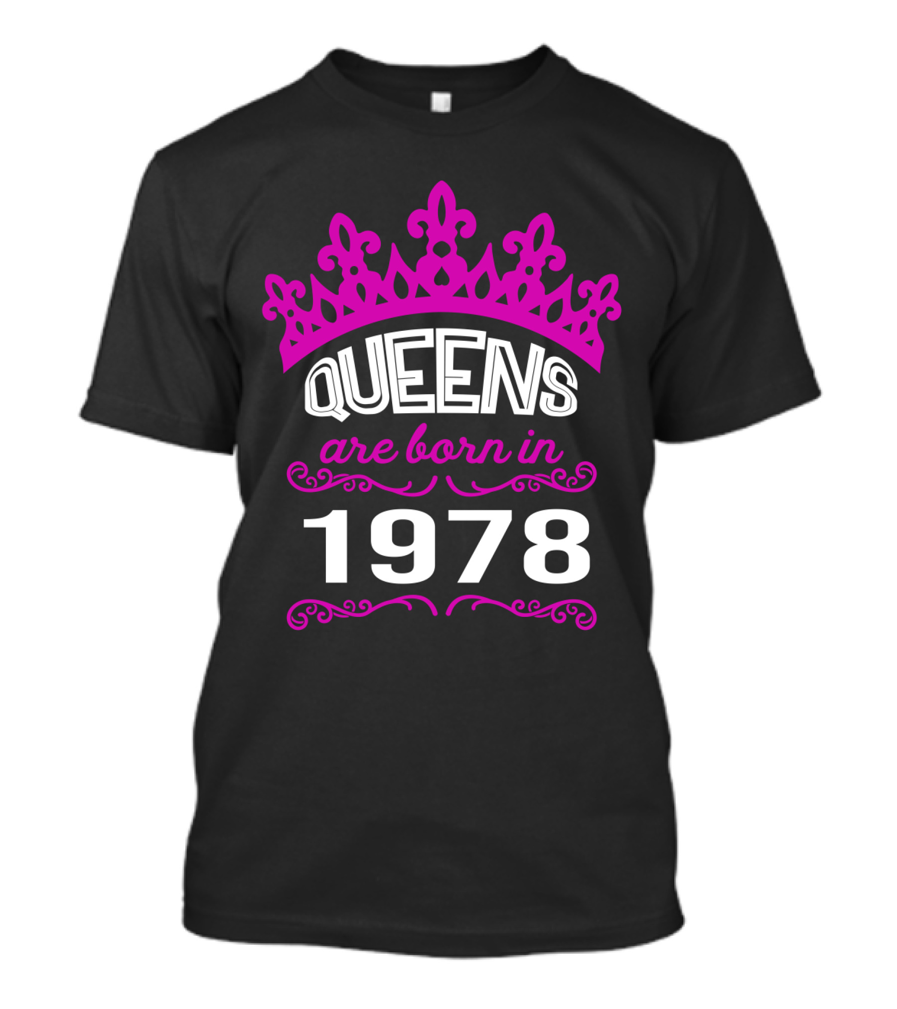 Queens Are Born In 1978 Pink Crown T-Shirt
