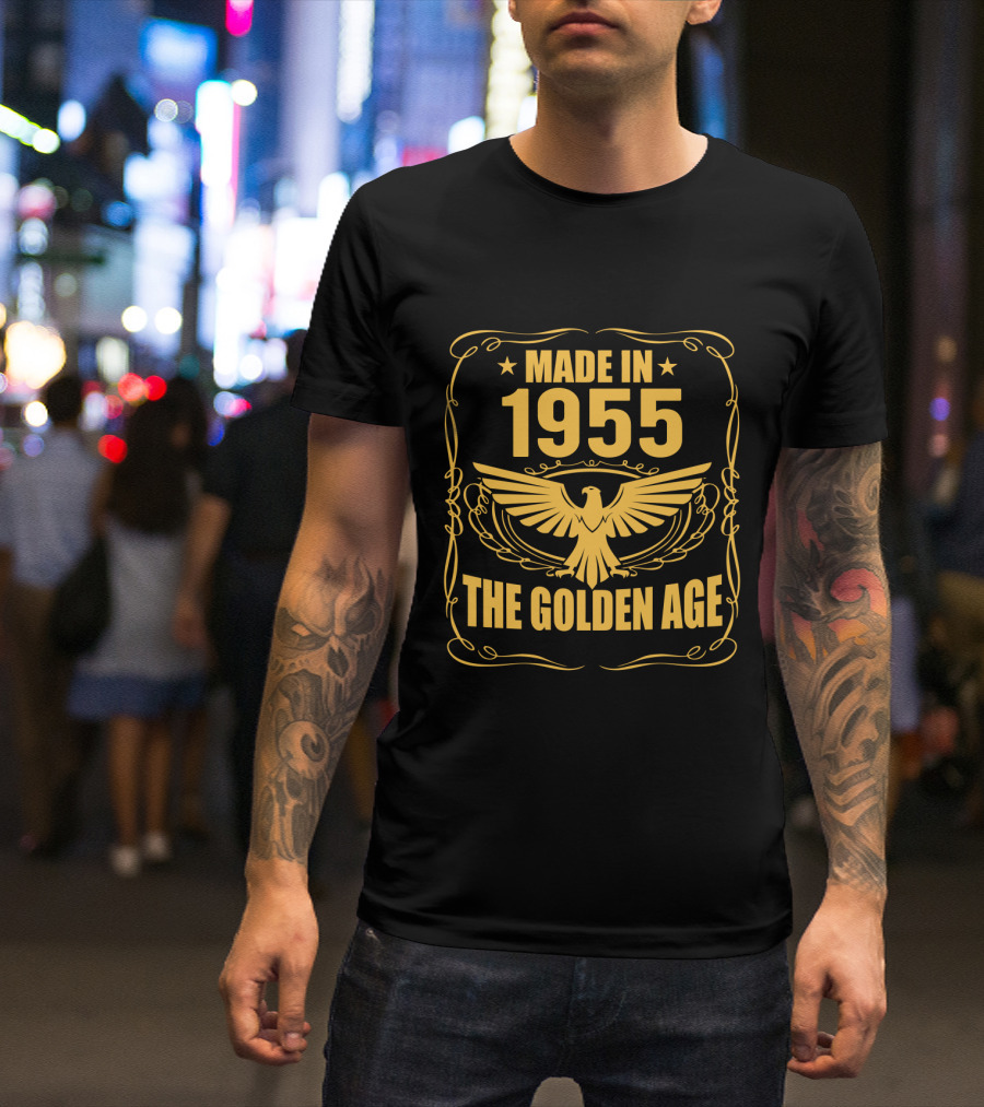 Made In 1955 The Golden Age With Eagle And Stars T-Shirt
