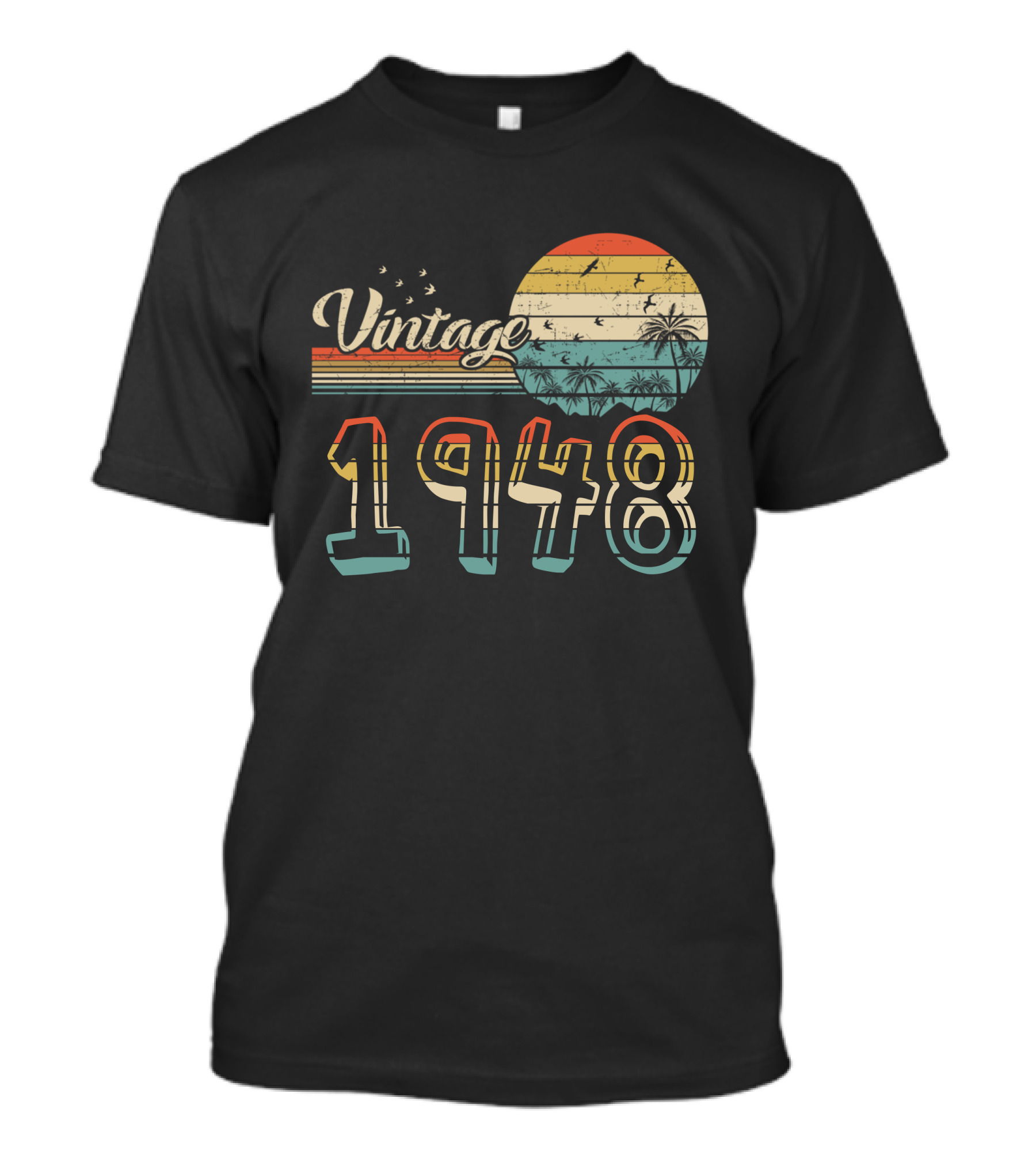Vintage 1948 Retro Sunset Palm Trees T-Shirt