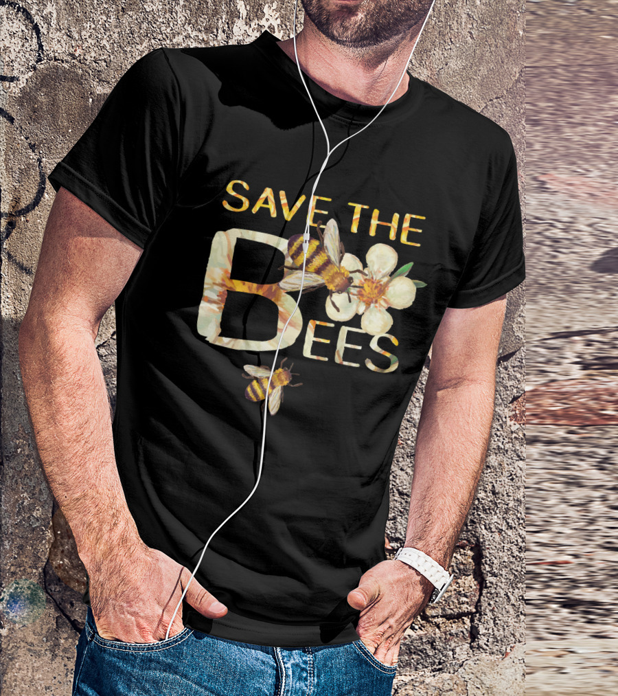 Save The Bees Flower And Bee T-Shirt