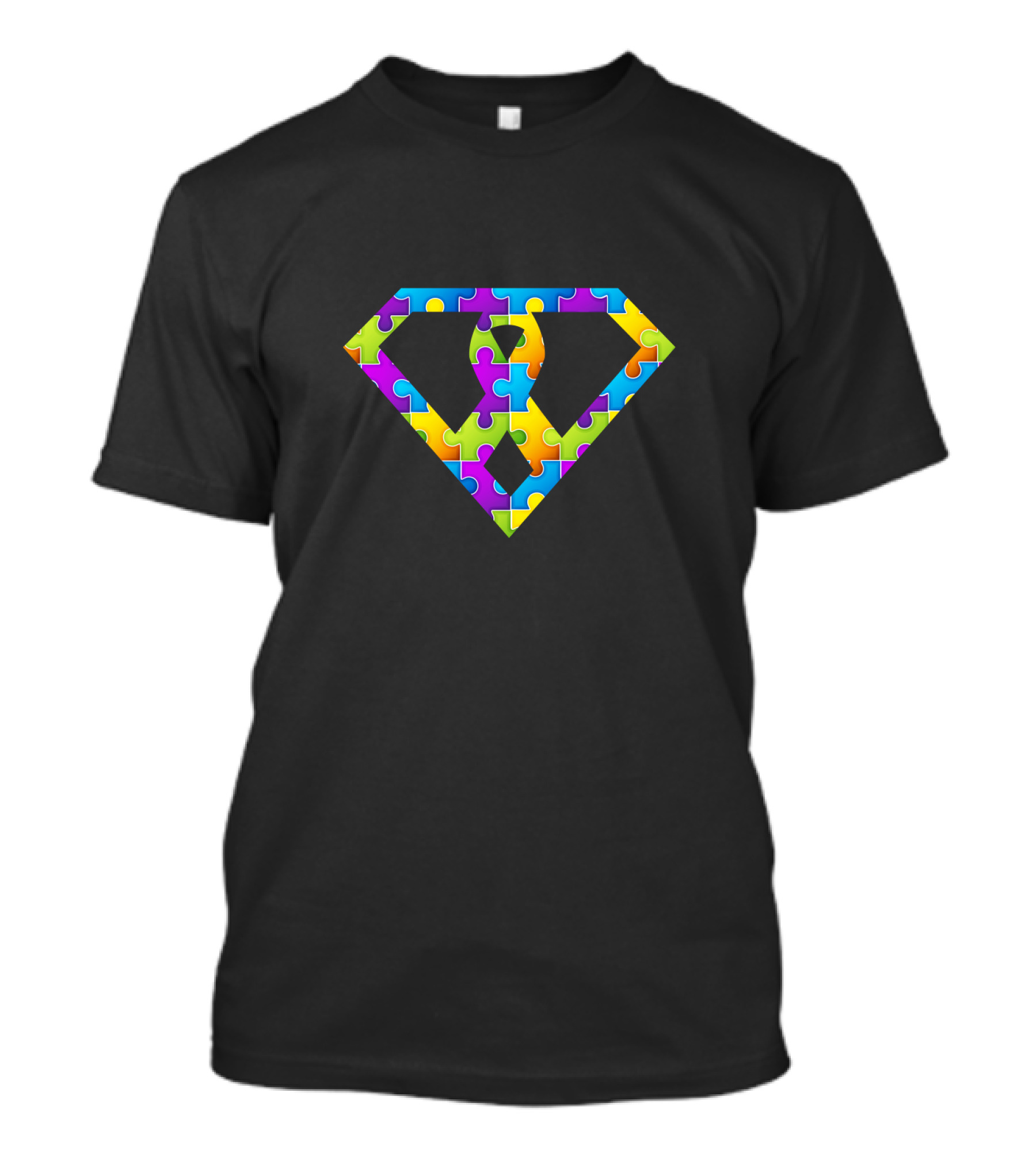 Autism Awareness Puzzle Ribbon Super Symbol T-Shirt