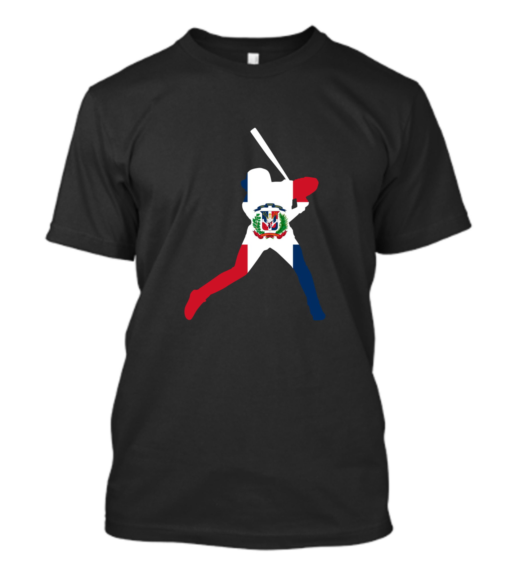 Dominican Republic Flag Baseball Player T-Shirt