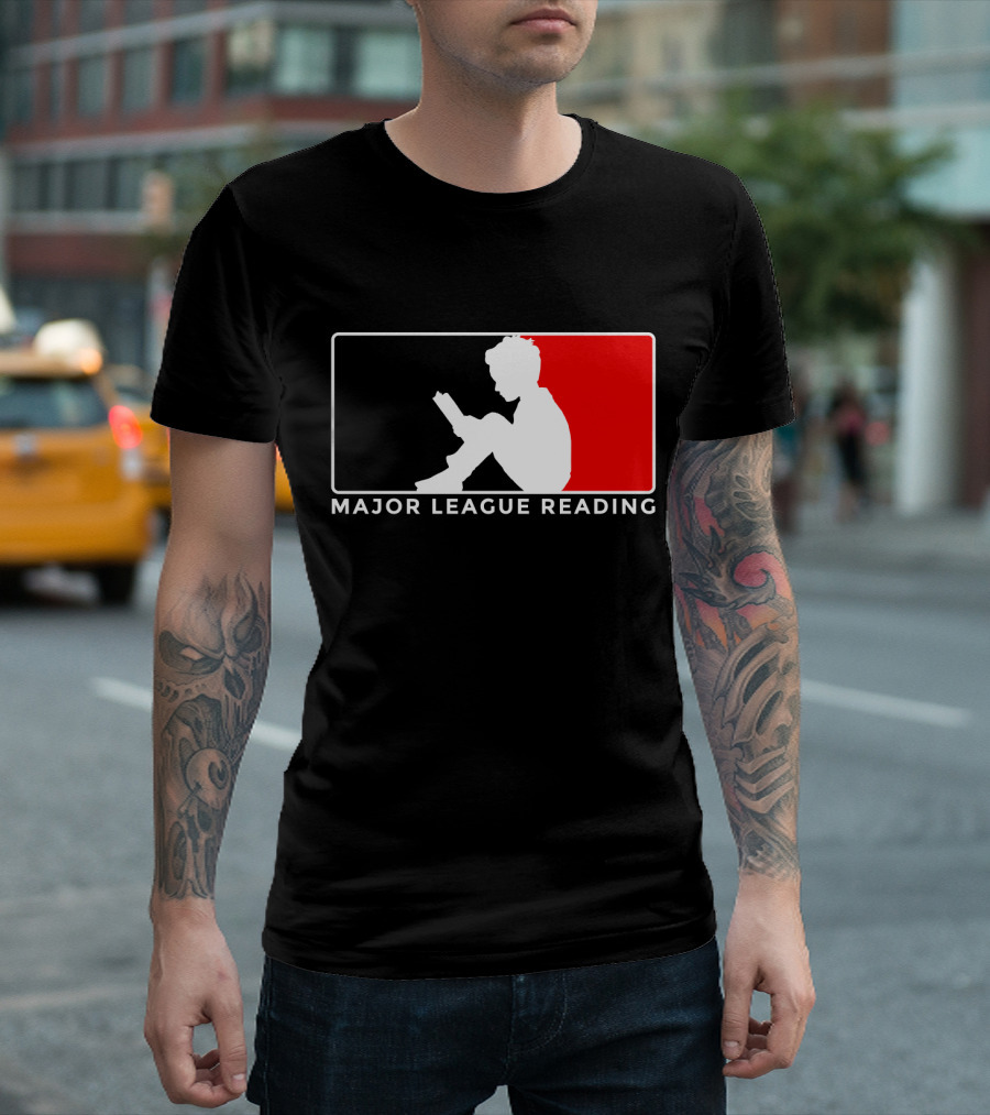 Major League Reading Child Reading Silhouette In MLB T-Shirt