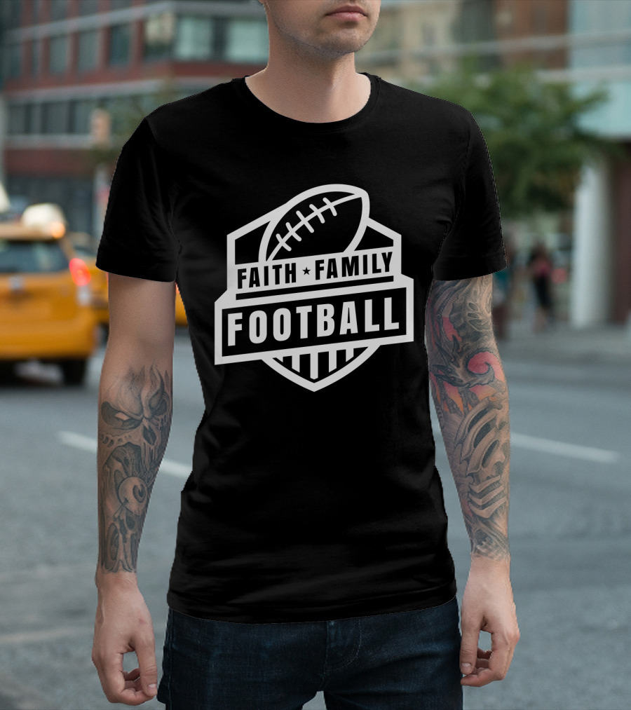 Faith Family Football Shield T-Shirt