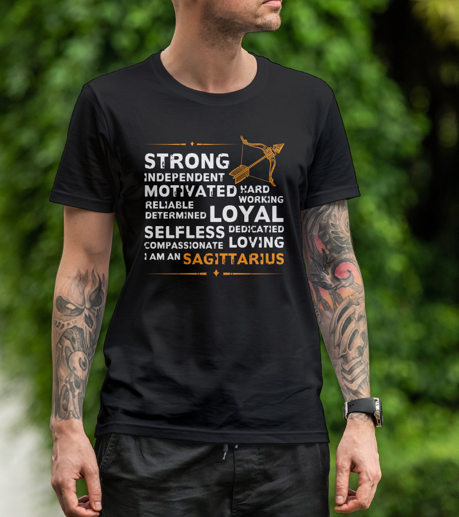 Strong Independent Sagittarius Motivated Loyal Selfless Archery T-Shirt