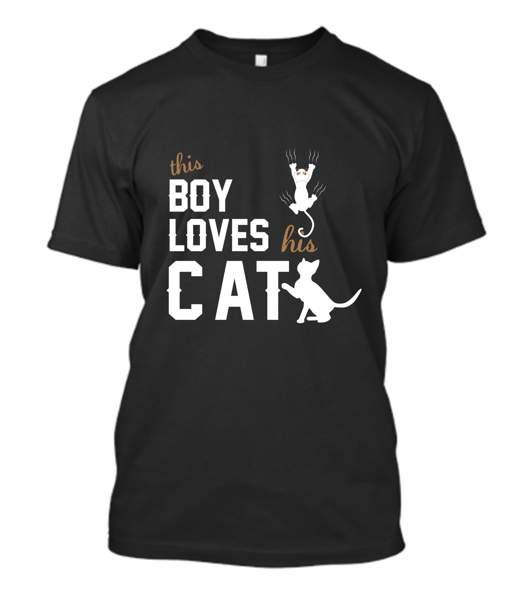 This Boy Loves His Cat Playful Cat Lover T-Shirt