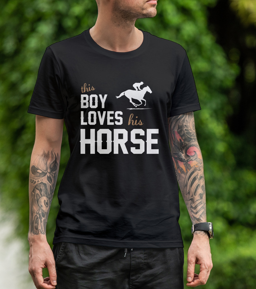 This Boy Loves His Horse Horse Lover Riding T-Shirt