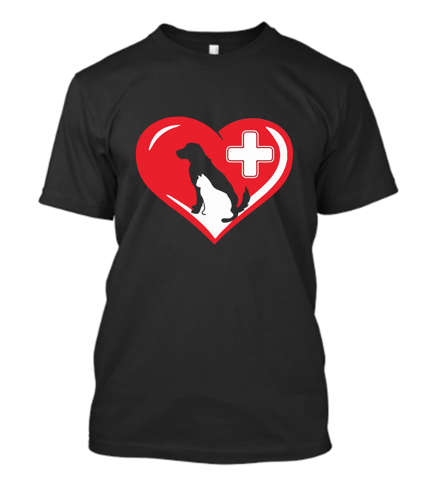 Veterinarian Love Cat Dog Veterinary Animal Pet Heart Cross T-Shirt