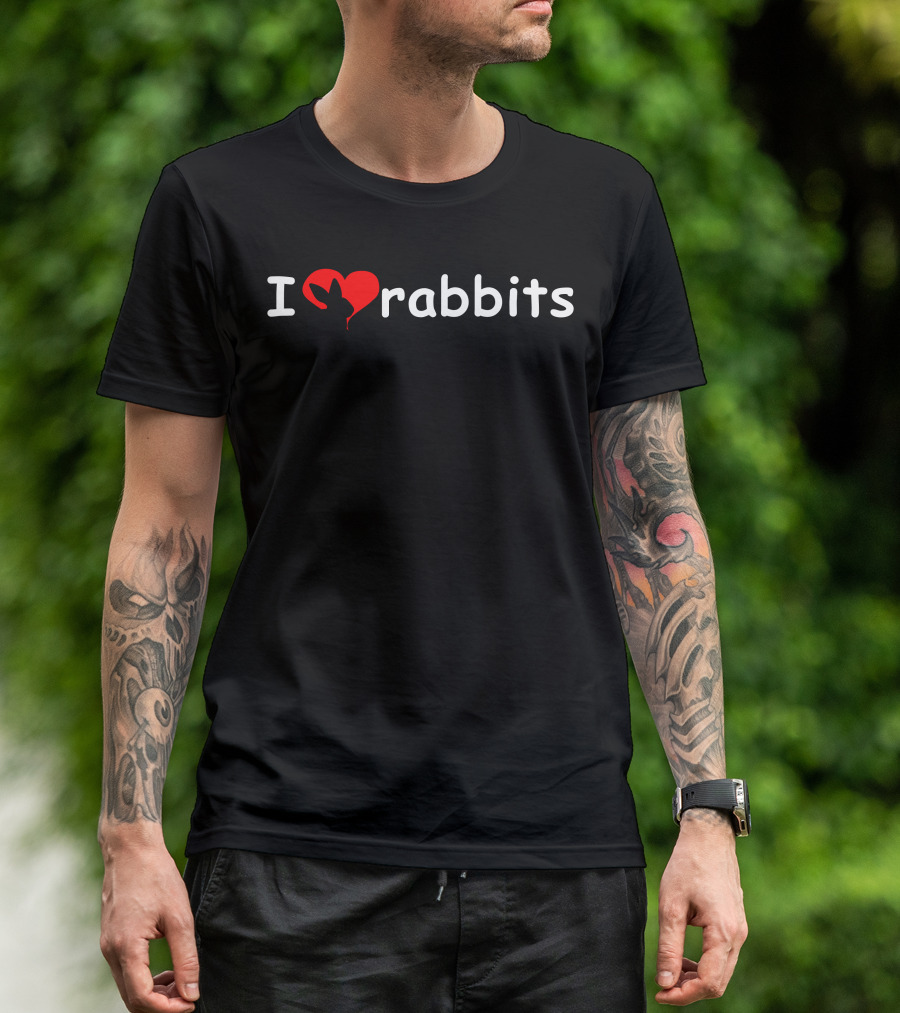 I Love Rabbits Heart Bunny T-Shirt