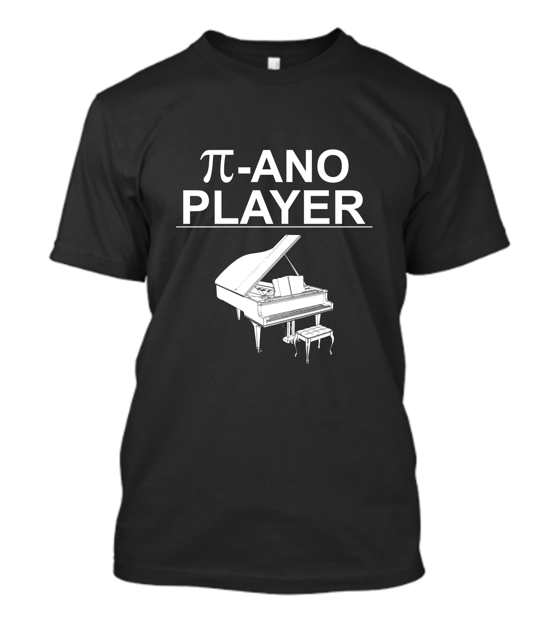 PI ANO Player Funny Music Player Piano Illustration In Blue Typography T-Shirt