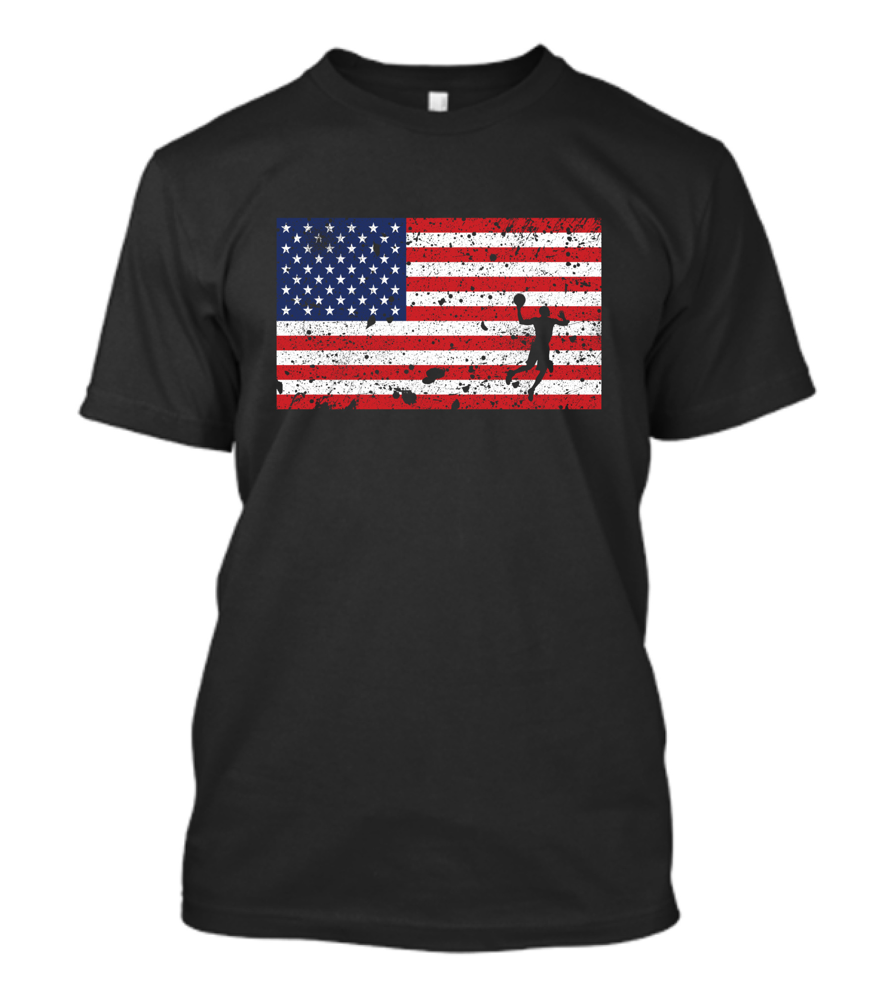 American Flag Basketball Team Silhouette USA T-Shirt