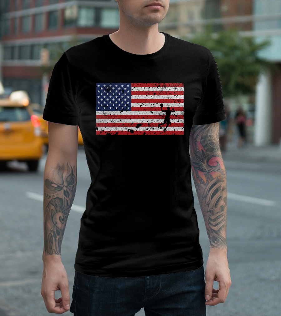American Flag Basketball Team Silhouette USA T-Shirt