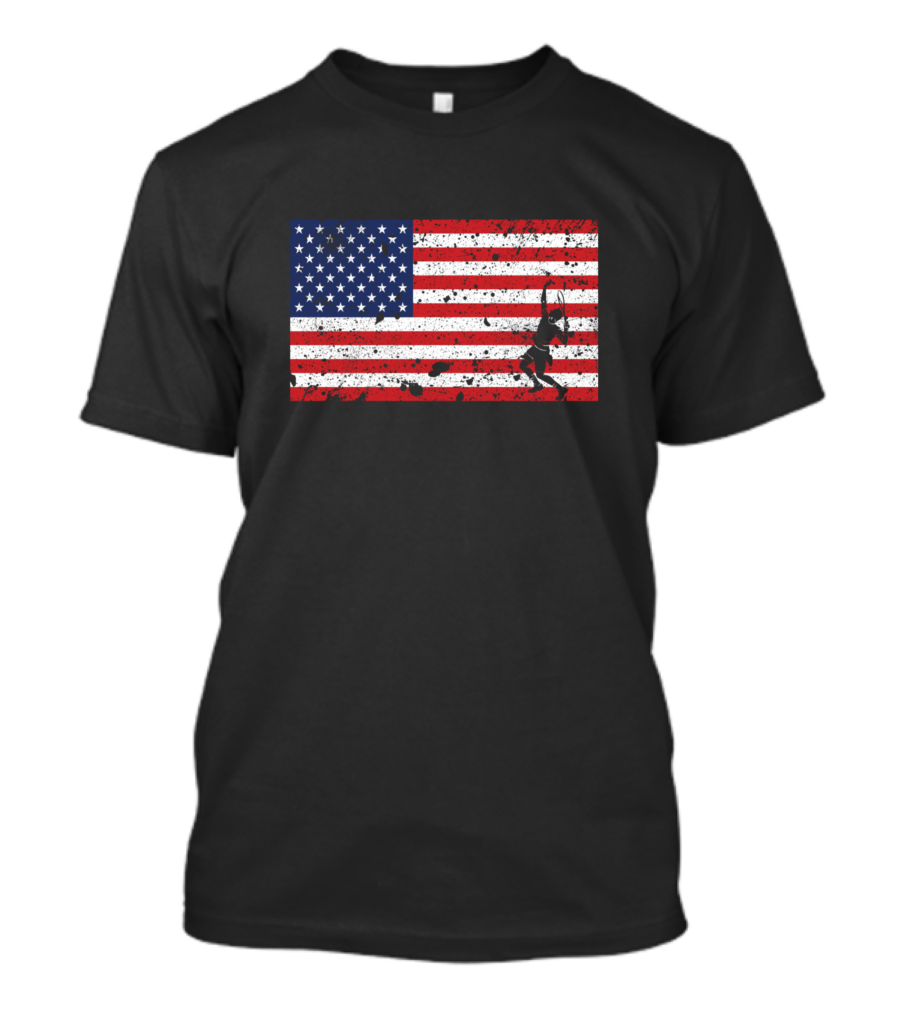 Patriotic American Flag Tennis Team Player T-Shirt