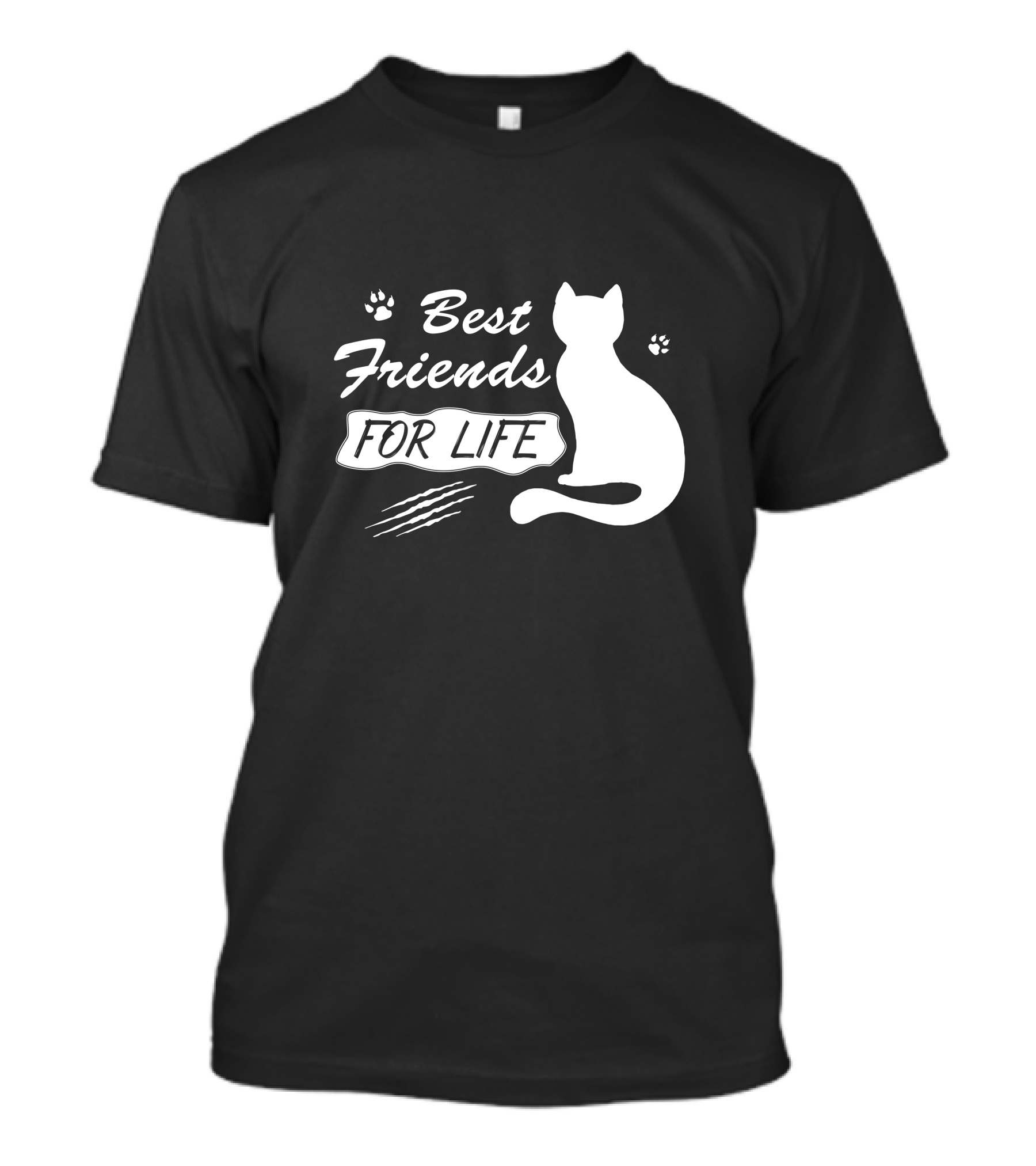 Best Friends For Life Cat Paw Print Trending Cat T-Shirt