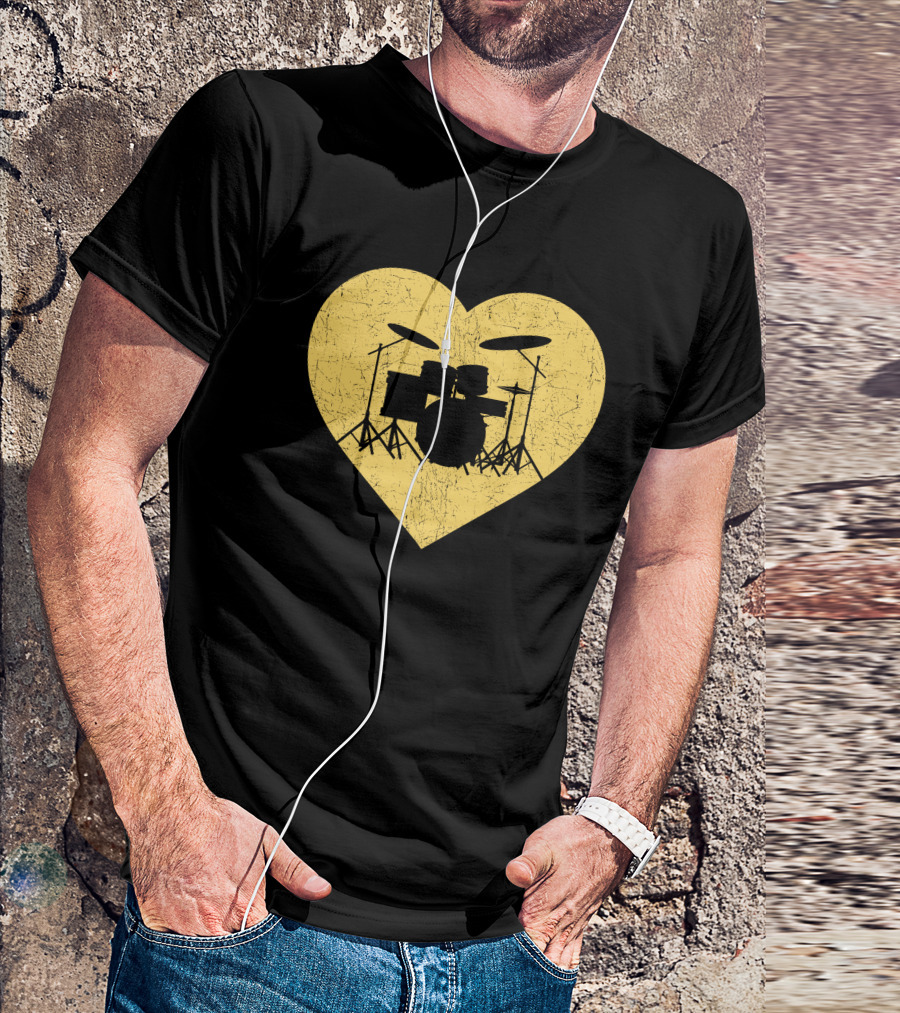 I Love Drums Heart Marching Band Jazz Enthusiast T-Shirt