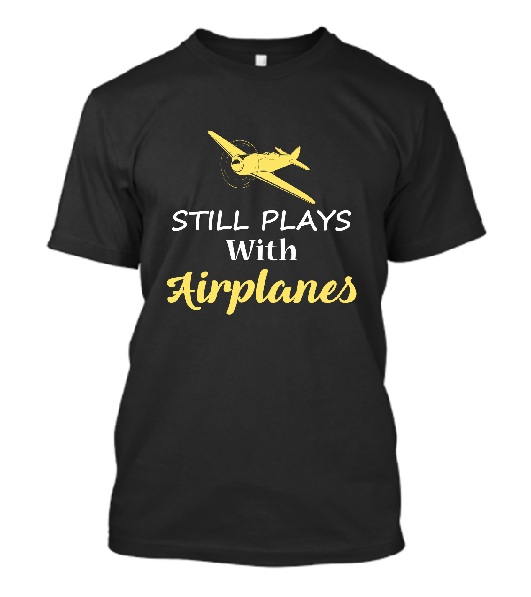 Still Plays With Airplanes Flying Aviator Pilot Kelly Green T-Shirt