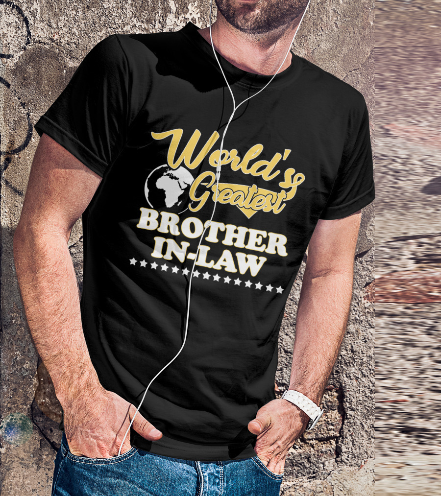 World's Greatest Brother In-Law Globe Stars T-Shirt