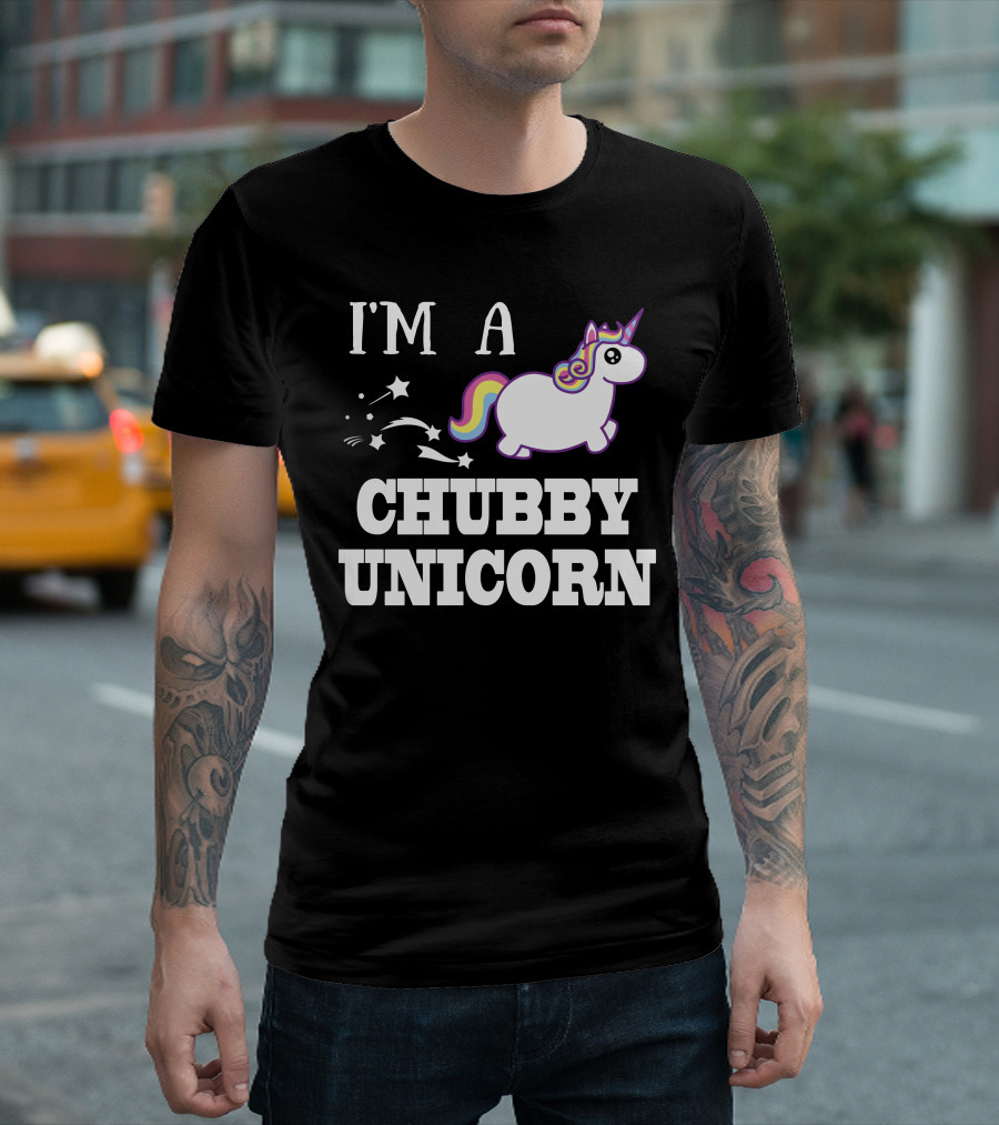I'm A Chubby Unicorn Rainbow Stars T-Shirt
