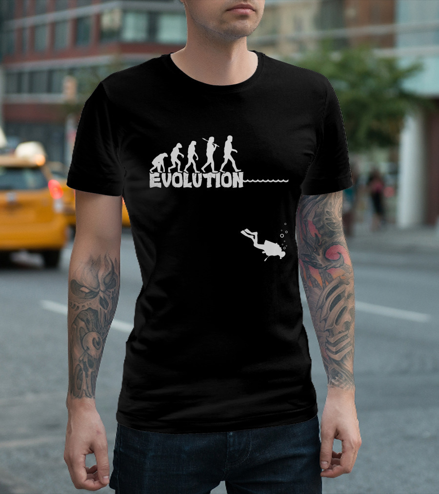 Evolution of Man Scuba Diver Journey T-Shirt