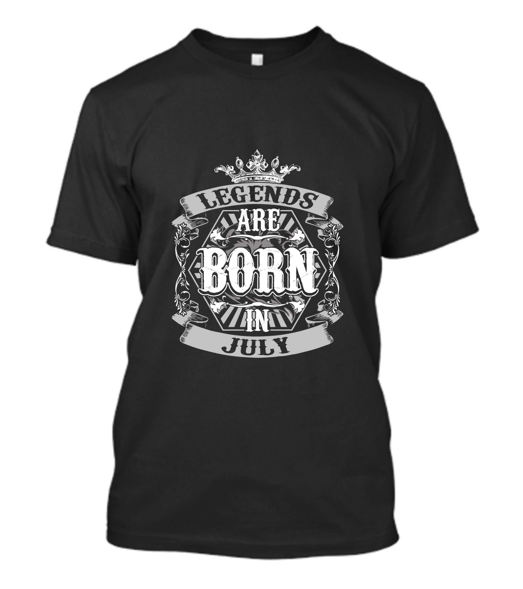 Legends Are Born In July Premium Edition Regal Crown T-Shirt