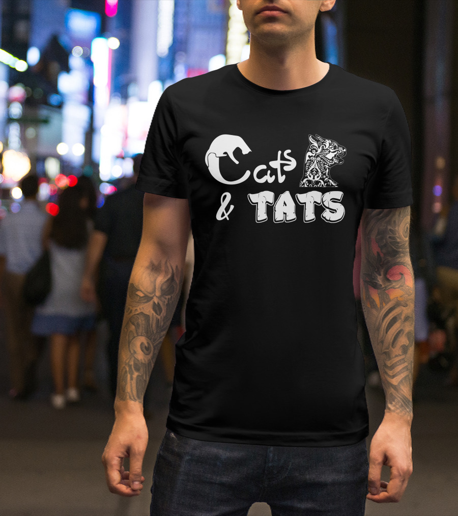 Cats And Tats Tribal Feline Flair T-Shirt