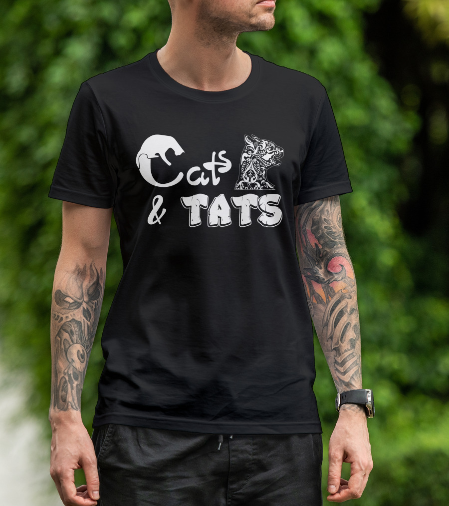 Cats And Tats Tribal Feline Flair T-Shirt