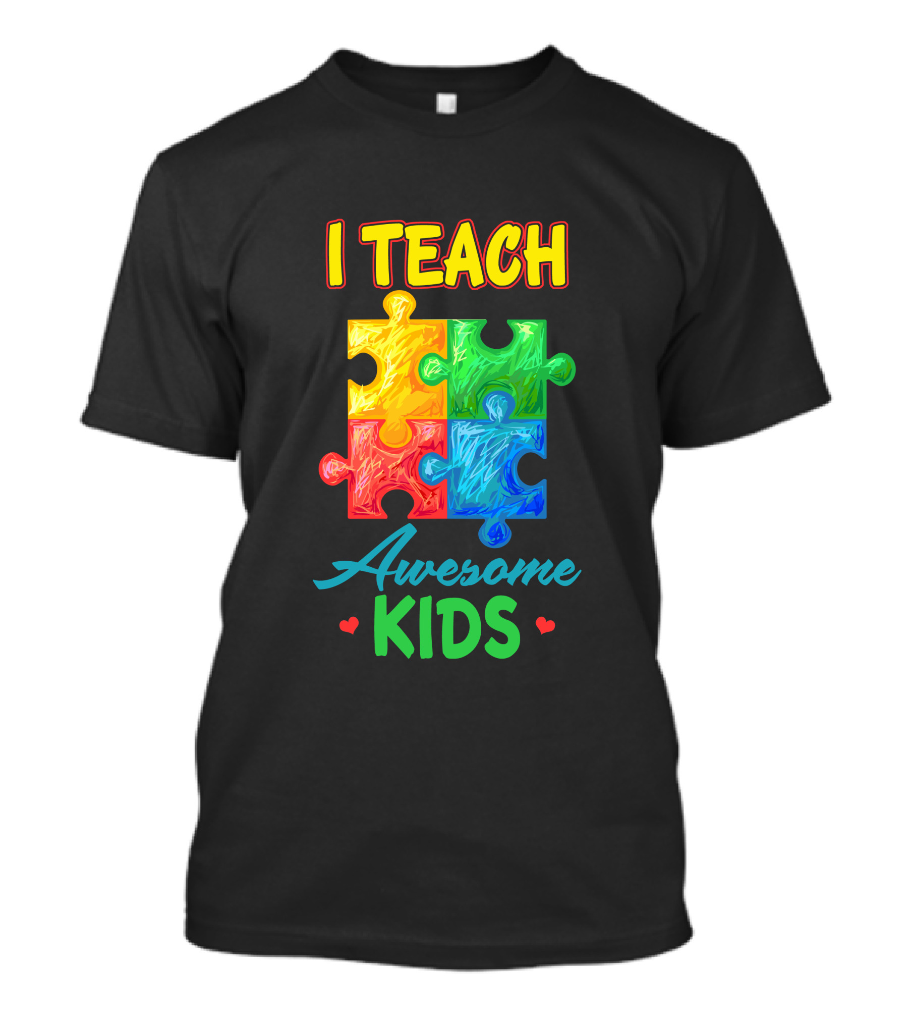 I Teach Awesome Kids Autism Awareness Special Education Teacher T-Shirt